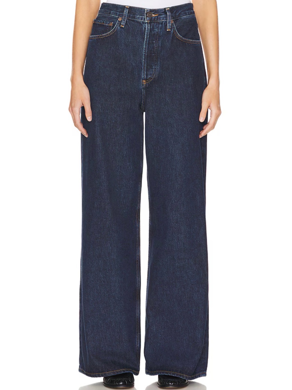 Agolde Dame High Rise Wide Leg Jeans In Pendulum Size 25